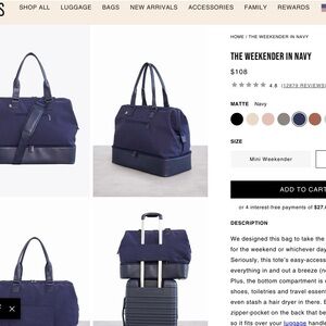 BEIS The Weekender Bag in navy